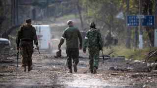 Военнослужащие РФ в городе Рубежное, Луганская область Украины.